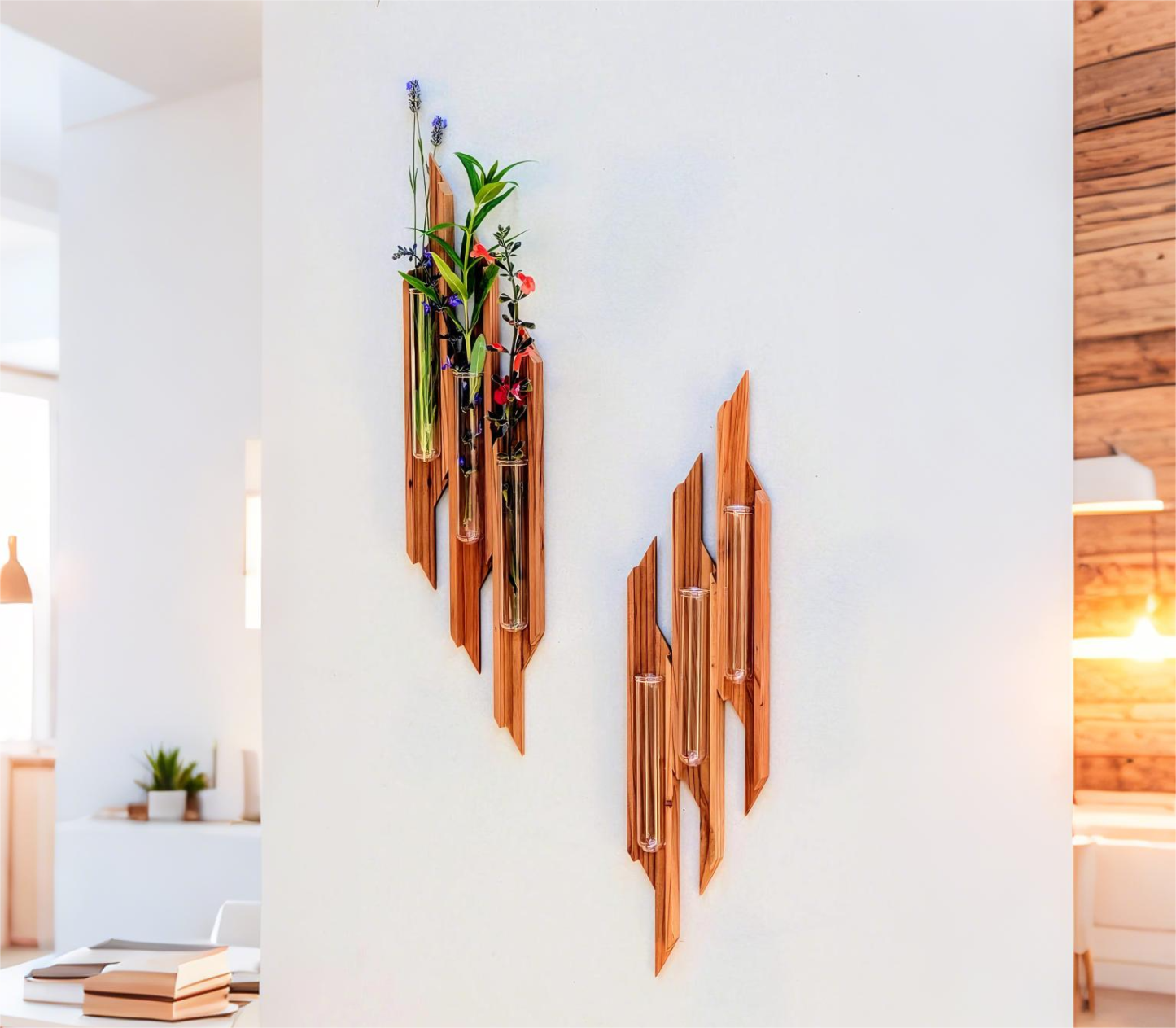 Redwood Wall Vase Boho Modern Plant Sconce