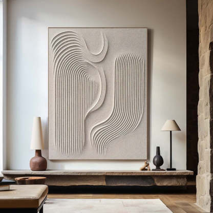 Flowing Harmony Minimalist Flowing Curved Geometric Abstract Wall Art