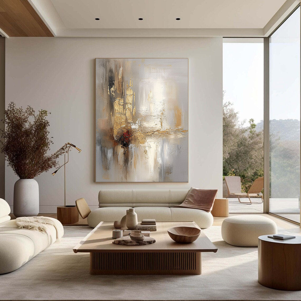 Radiant Reflections Modern Abstract Texture Light Luxury Wall Art