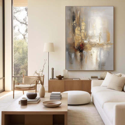 Radiant Reflections Modern Abstract Texture Light Luxury Wall Art