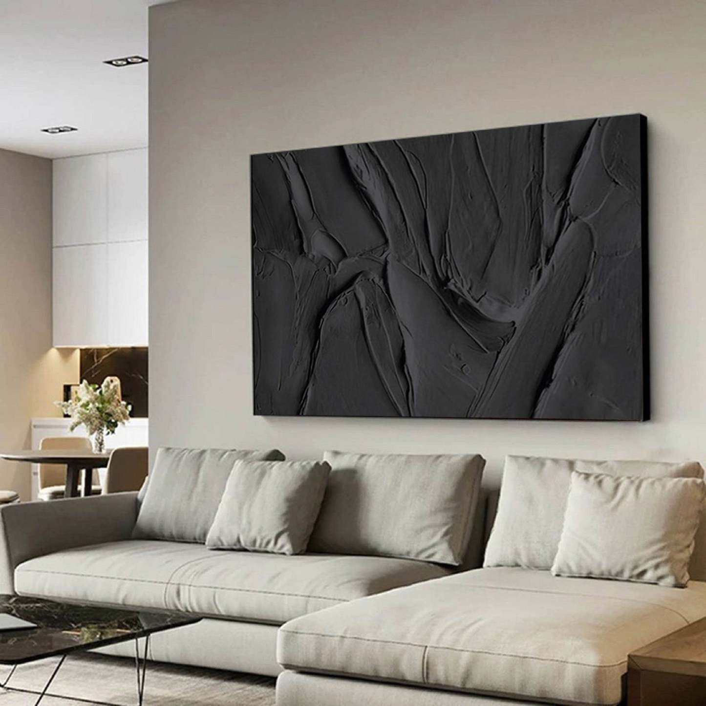 Abstract Black Vein Texture Wall Art