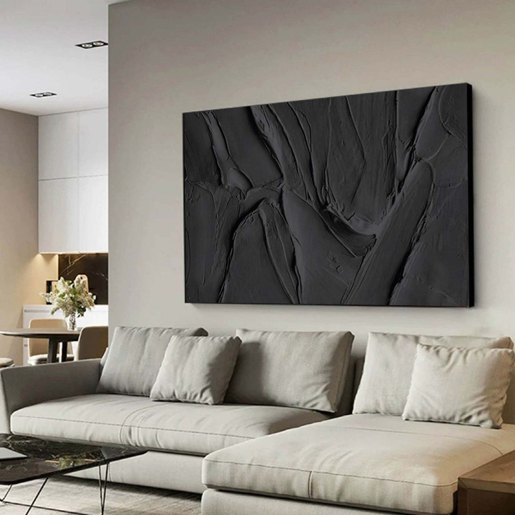 Abstract Black Vein Texture Wall Art