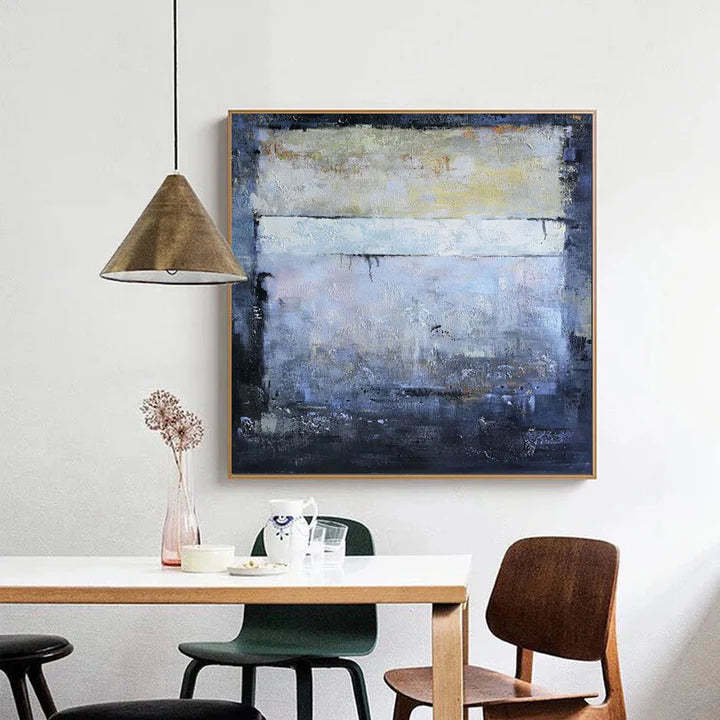 Indigo Whisper Blue and Gray Deep Sea Abstract Wall Art