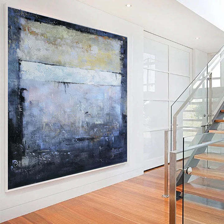 Indigo Whisper Blue and Gray Deep Sea Abstract Wall Art