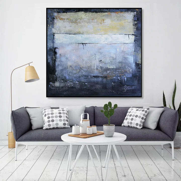 Indigo Whisper Blue and Gray Deep Sea Abstract Wall Art