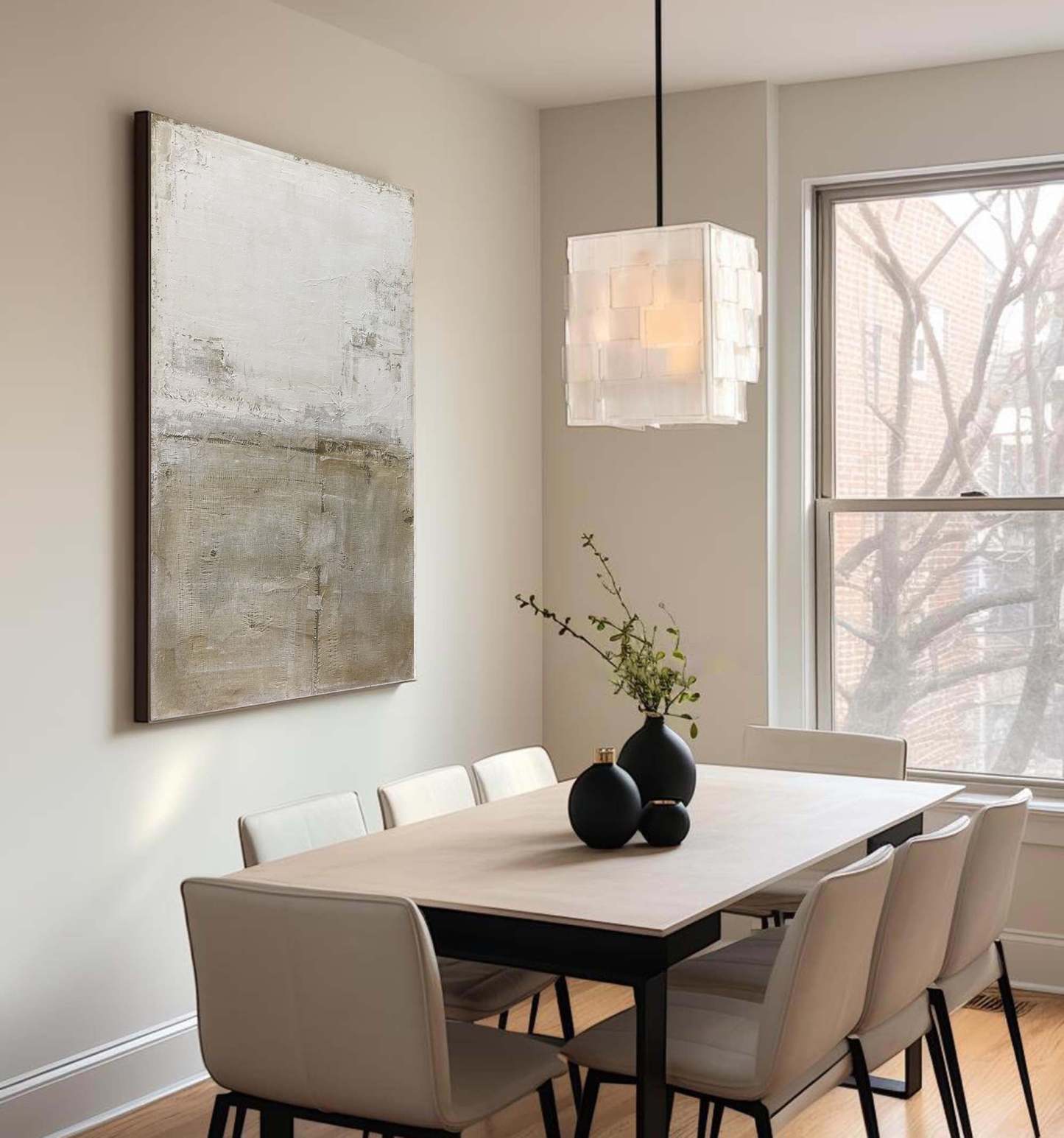 Tranquil Horizons Dual Color Gradient Minimalist Abstract Wall Art