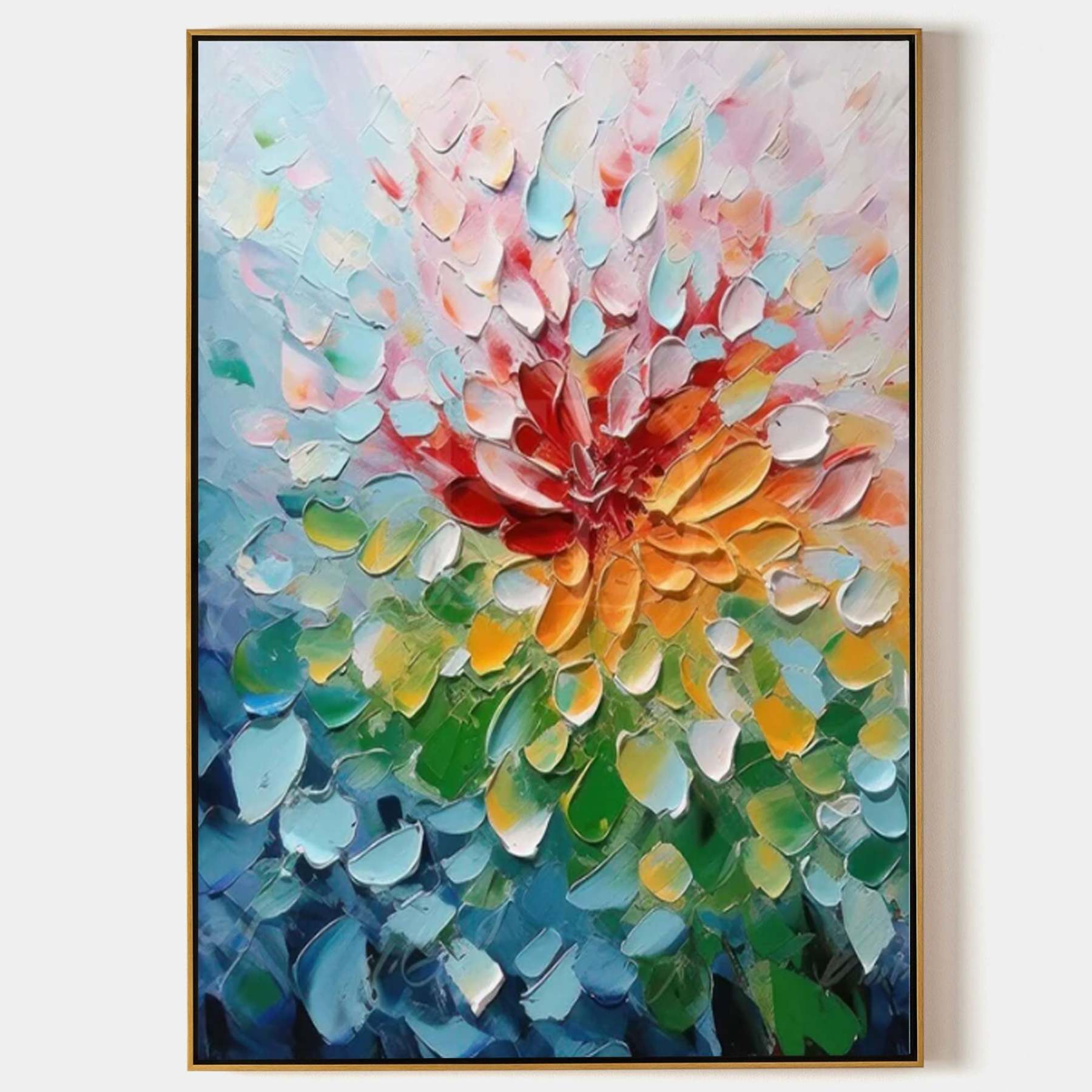 Blooming Radiance Color 3D Flower Abstract Texture Wall Art
