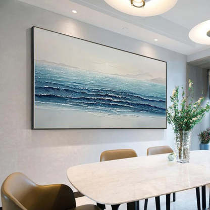 Silent Waves Modern 3D Sea View Texture Abstract Wall Art