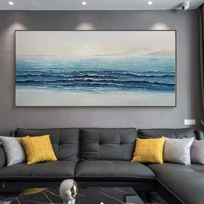 Silent Waves Modern 3D Sea View Texture Abstract Wall Art
