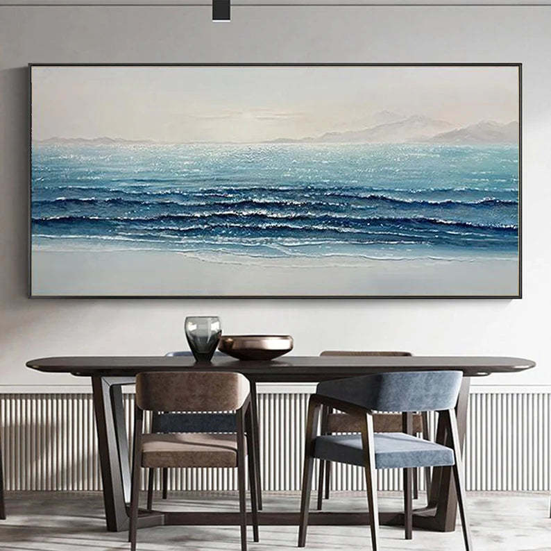 Silent Waves Modern 3D Sea View Texture Abstract Wall Art