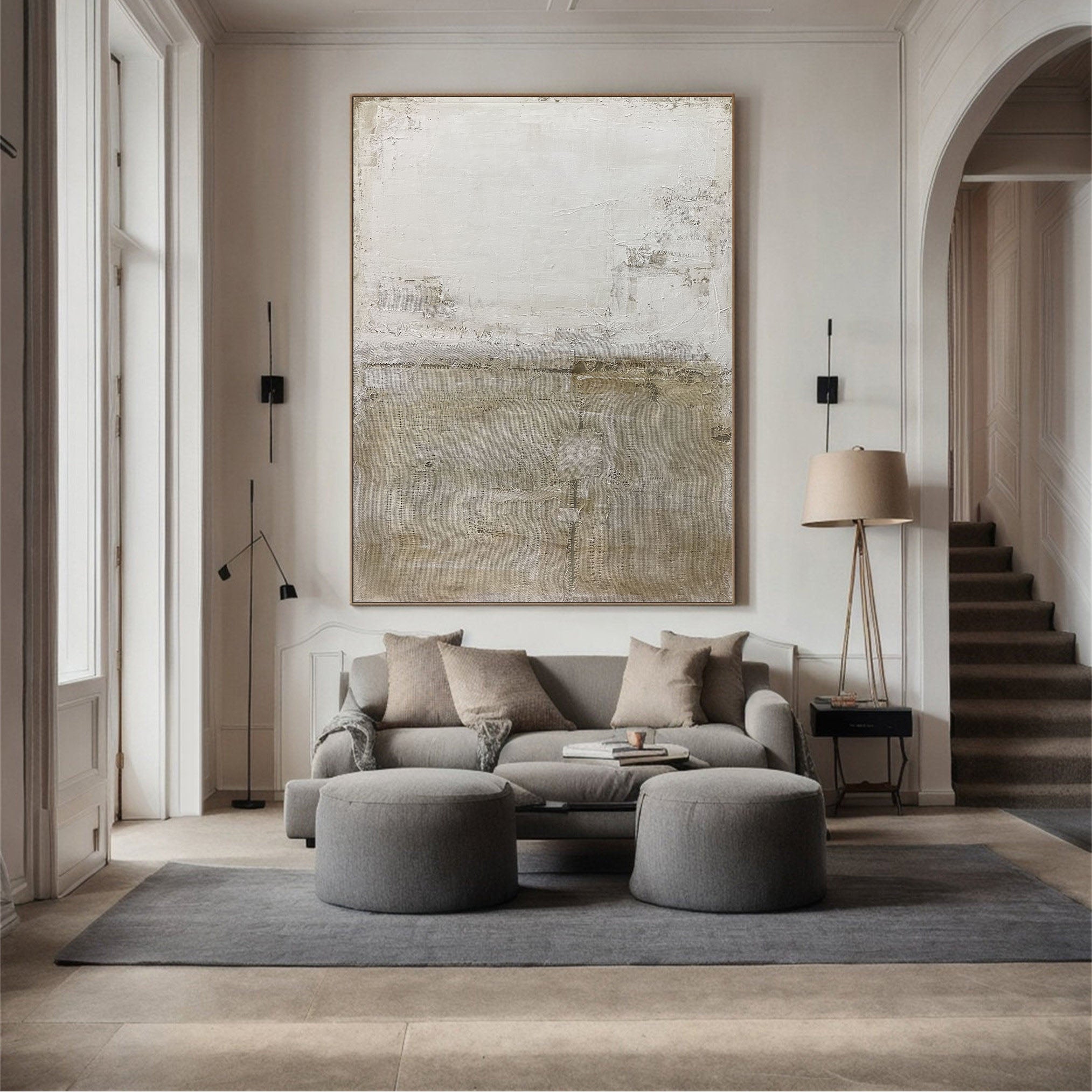 Tranquil Horizons Dual Color Gradient Minimalist Abstract Wall Art