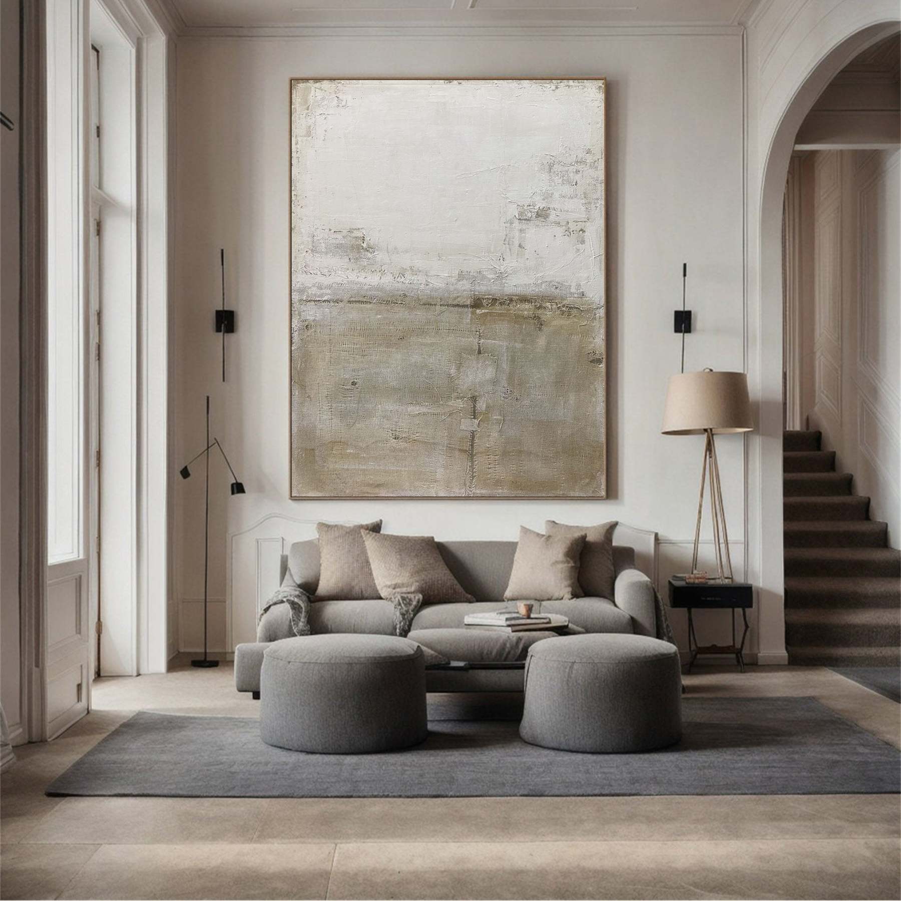 Tranquil Horizons Dual Color Gradient Minimalist Abstract Wall Art