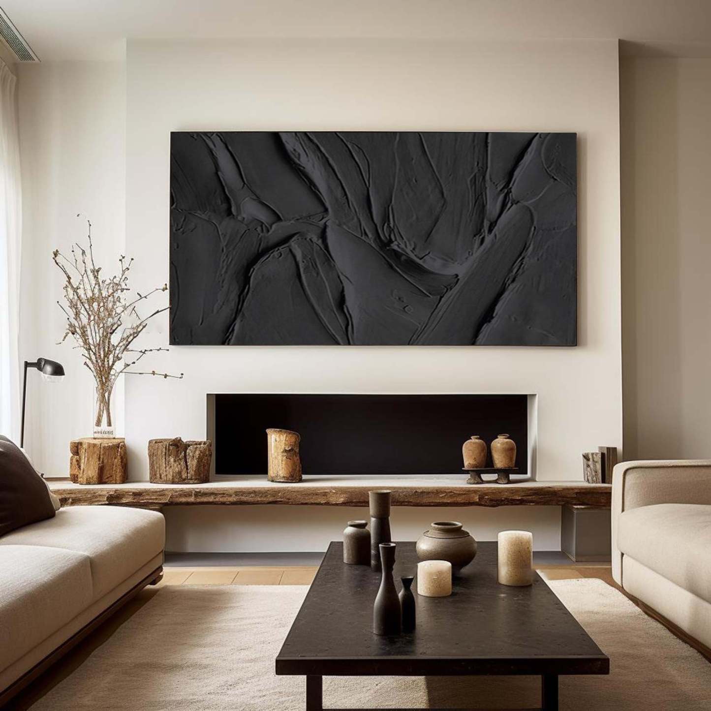 Abstract Black Vein Texture Wall Art