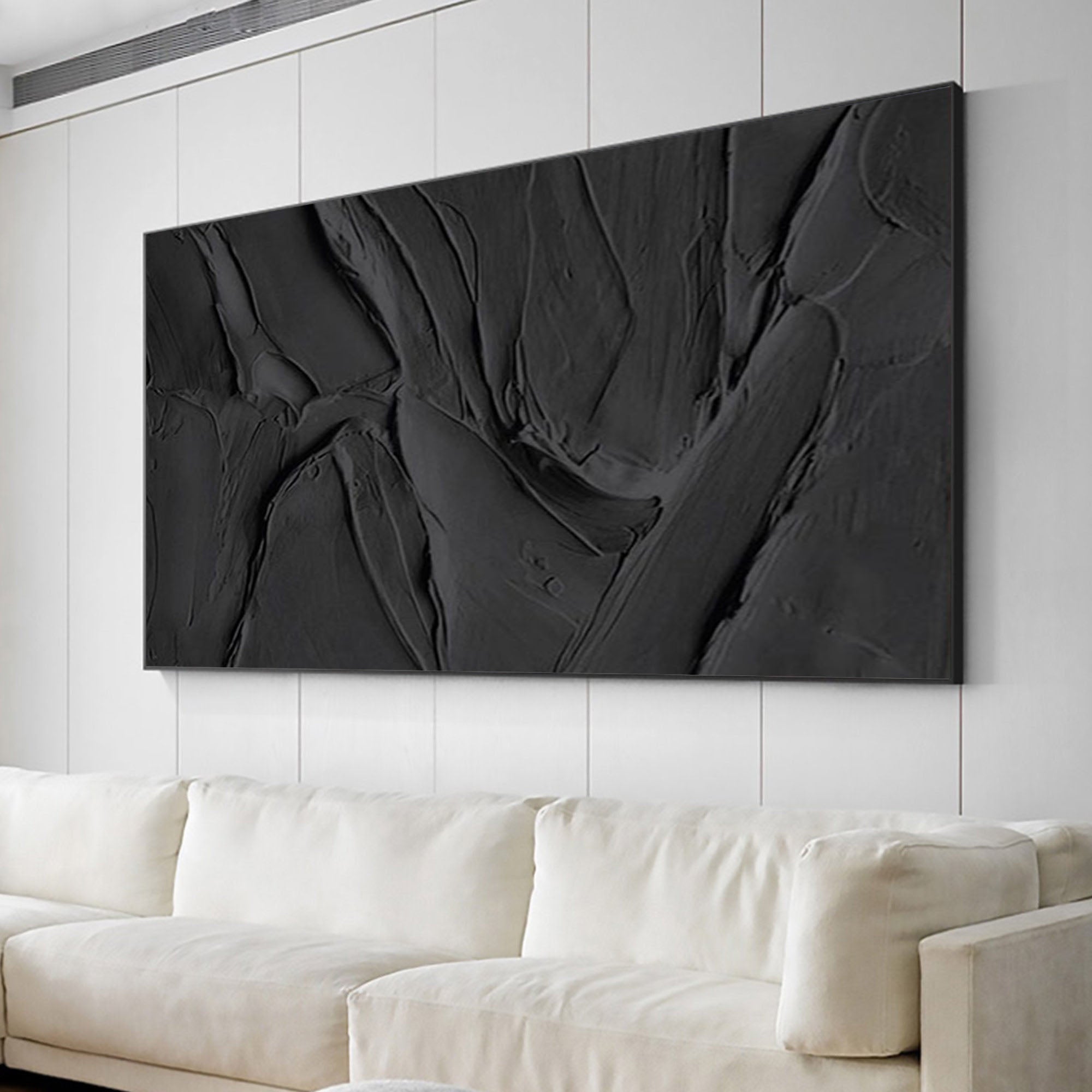 Abstract Black Vein Texture Wall Art