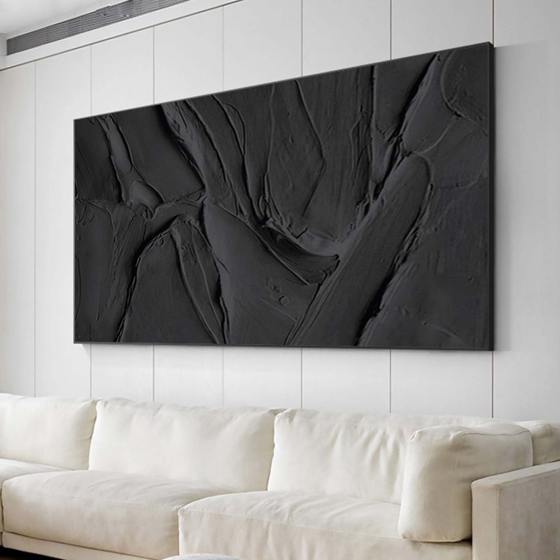 Abstract Black Vein Texture Wall Art