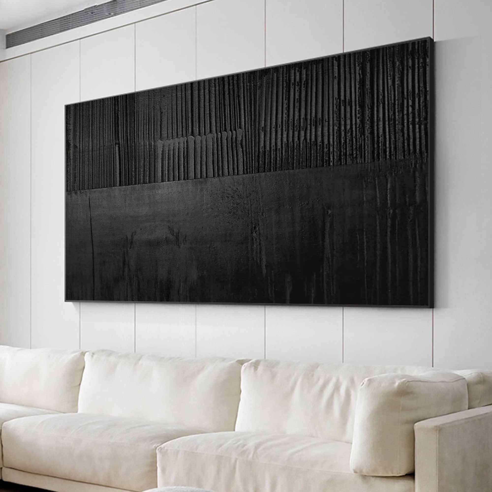 Black Layer Story Large Black Minimalist Abstract Wall Art