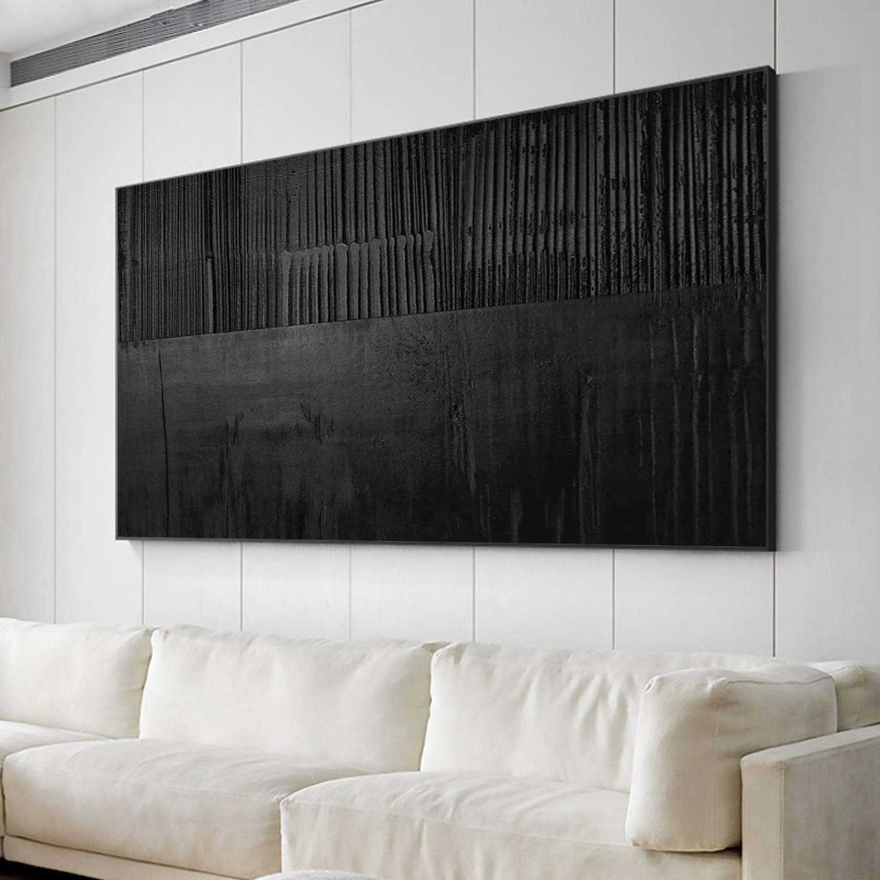 Black Layer Story Large Black Minimalist Abstract Wall Art