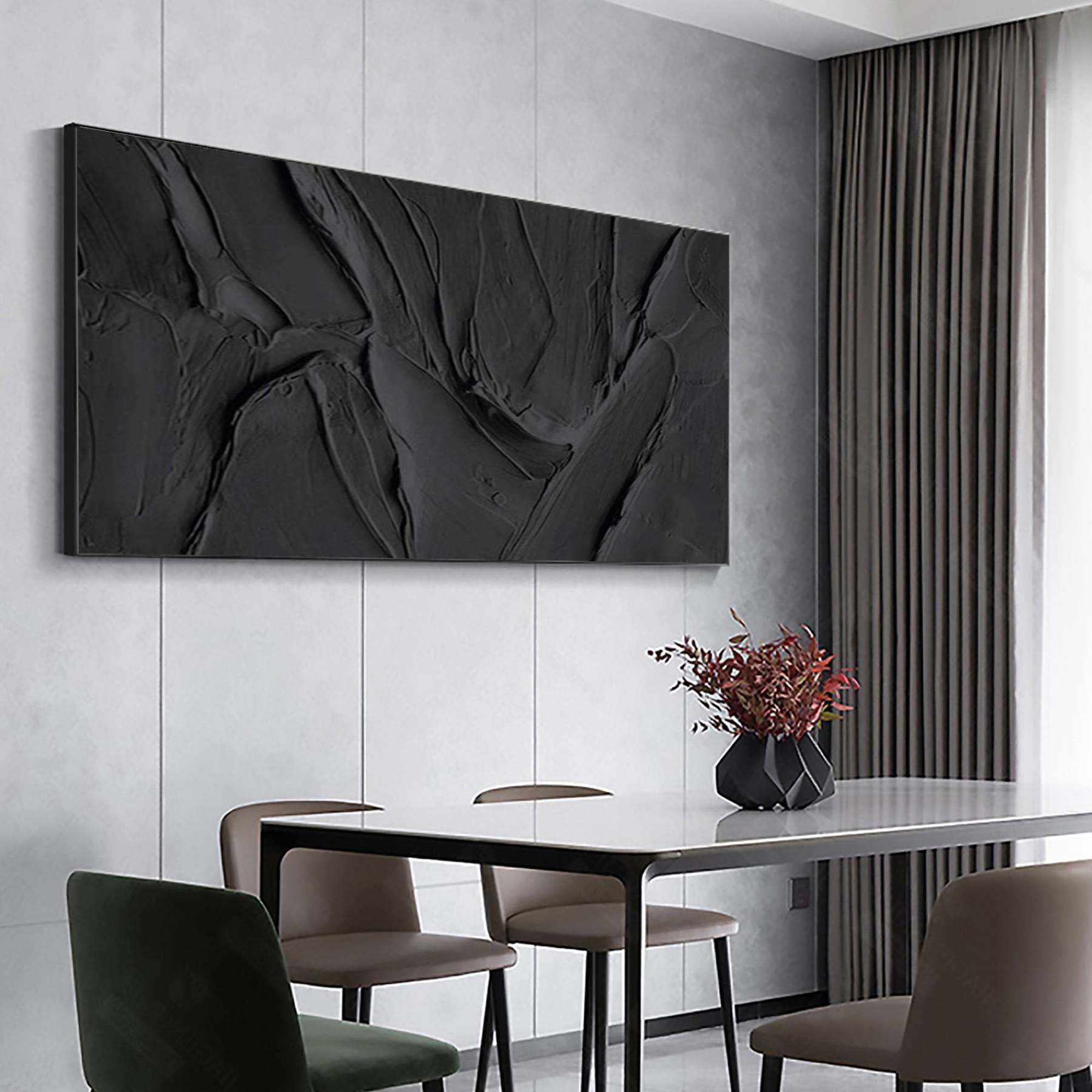 Abstract Black Vein Texture Wall Art
