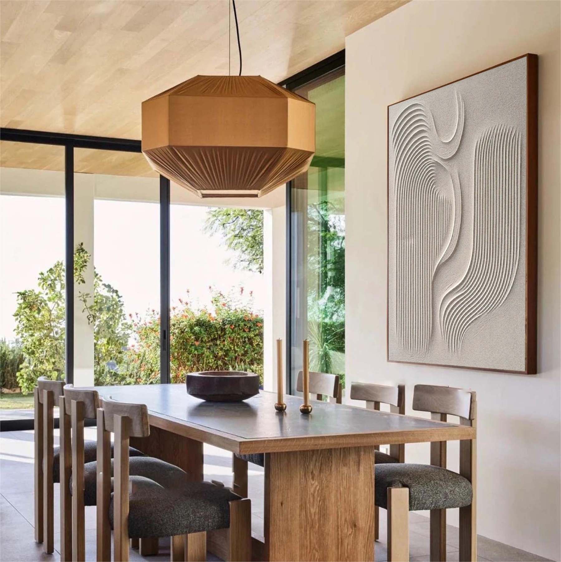 Flowing Harmony Minimalist Flowing Curved Geometric Abstract Wall Art