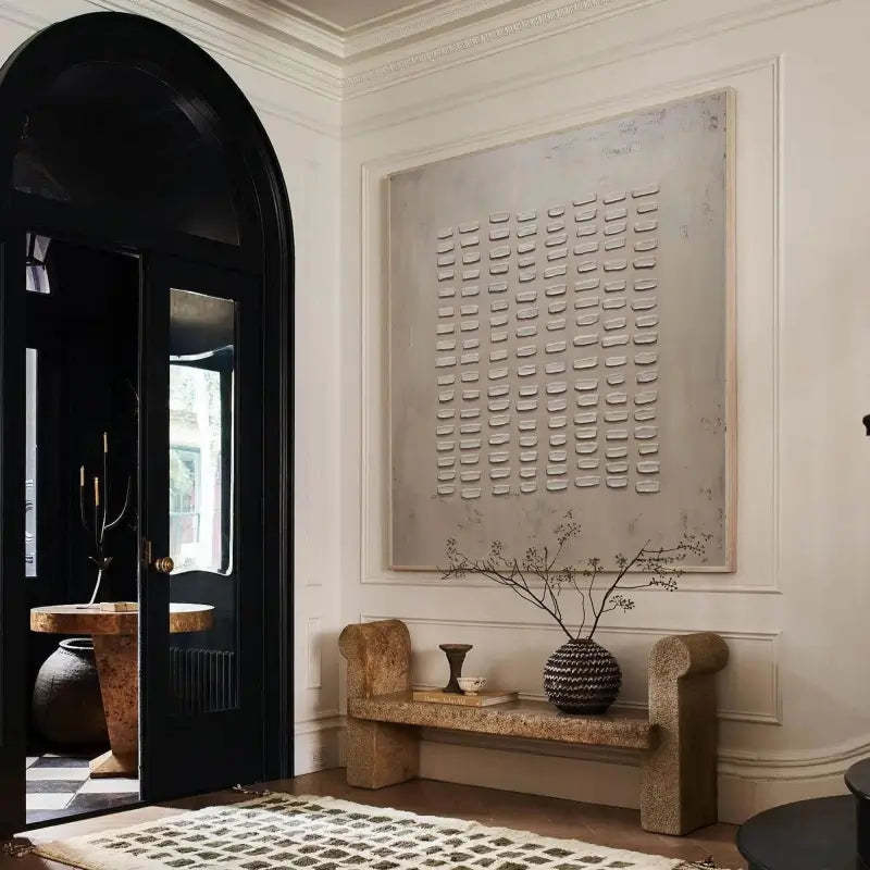 Rhythmic Tranquility Wabi Sabi Geometric Relief Texture Wall Art