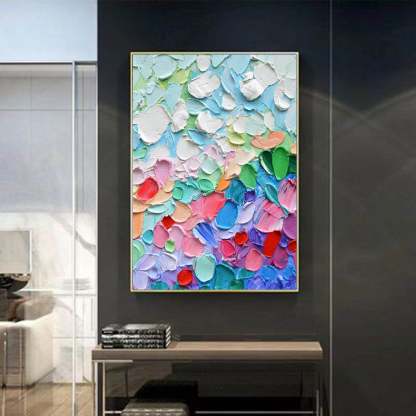 Vibrant Color Symphony Multicolor Texture Abstract Wall Art