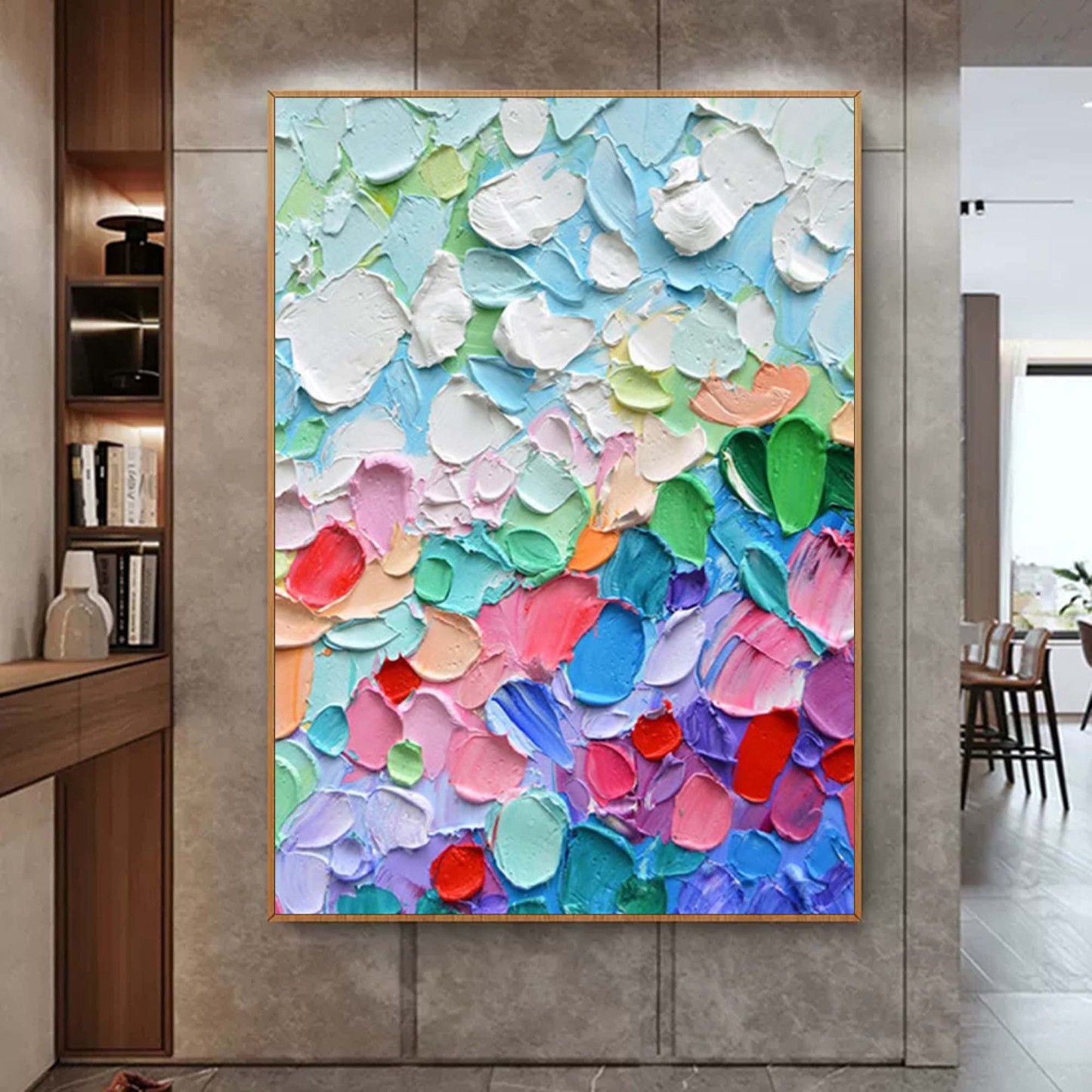 Vibrant Color Symphony Multicolor Texture Abstract Wall Art