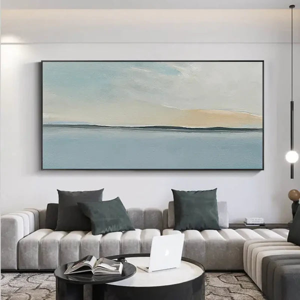 Serene Sky and Ocean Horizon Canvas Abstract Sea View Wall Art