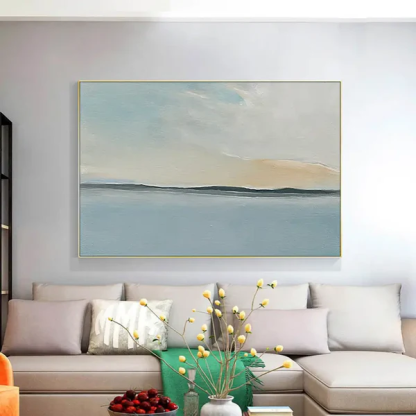 Serene Sky and Ocean Horizon Canvas Abstract Sea View Wall Art