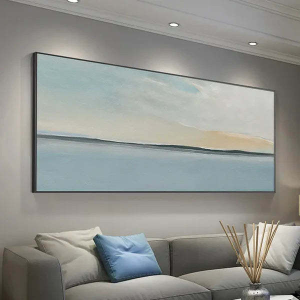 Serene Sky and Ocean Horizon Canvas Abstract Sea View Wall Art