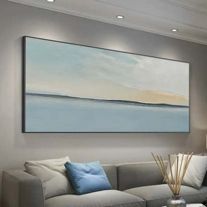 Serene Sky and Ocean Horizon Canvas Abstract Sea View Wall Art