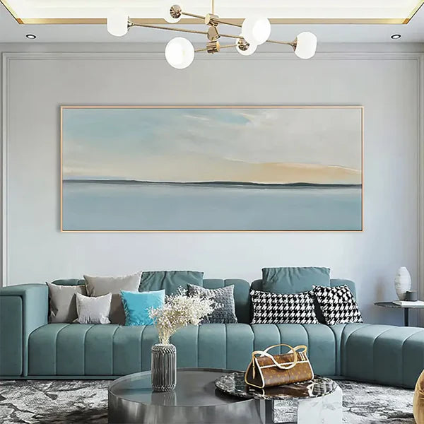 Serene Sky and Ocean Horizon Canvas Abstract Sea View Wall Art