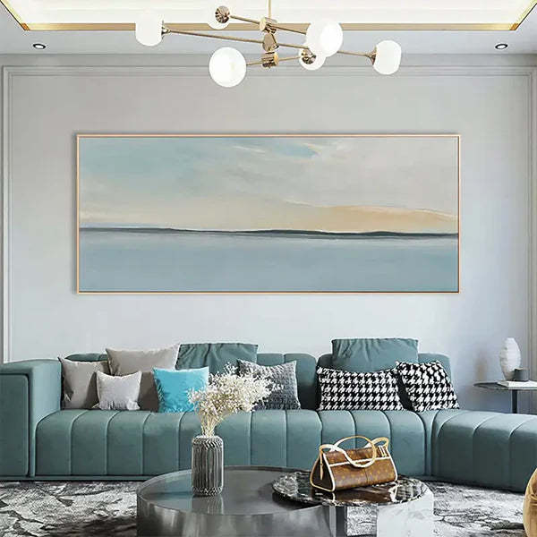 Serene Sky and Ocean Horizon Canvas Abstract Sea View Wall Art