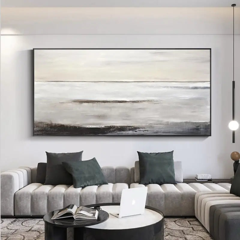 Horizon Calm Minimalist Sea View Abstract Oil Painting Wall Art