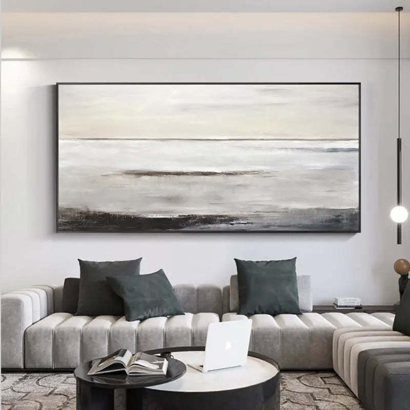 Horizon Calm Minimalist Sea View Abstract Oil Painting Wall Art