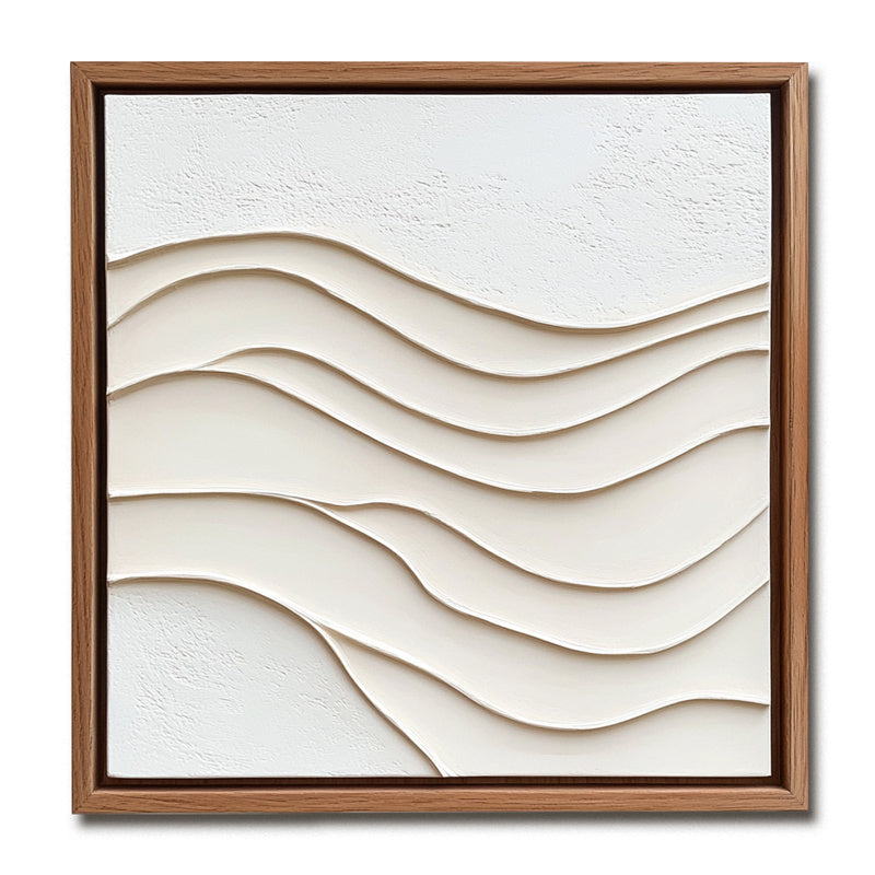 Tranquil Waves Geometric Rhythm Warm Tone Texture Wall Art
