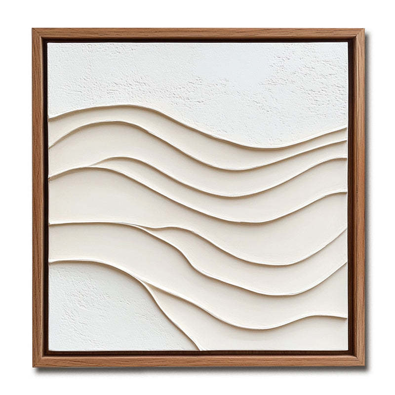Tranquil Waves Geometric Rhythm Warm Tone Texture Wall Art