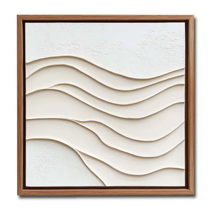 Tranquil Waves Geometric Rhythm Warm Tone Texture Wall Art