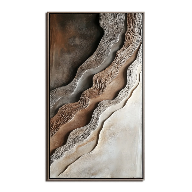 Layered Horizon Minimalist 3D Oil Painting Wall Mural