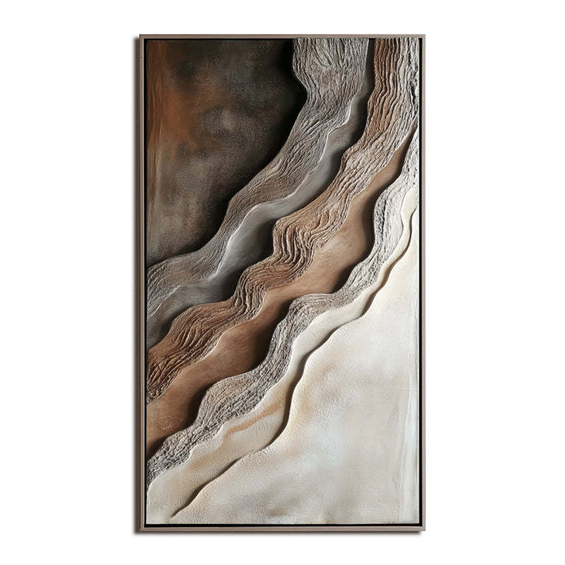 Layered Horizon Minimalist 3D Oil Painting Wall Mural
