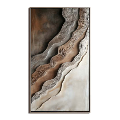 Layered Horizon Minimalist 3D Oil Painting Wall Mural