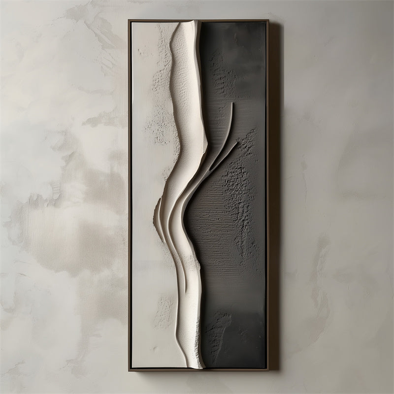 Tranquil Horizons Wabi Sabi Wind Ridge Relief Abstract Wall Art
