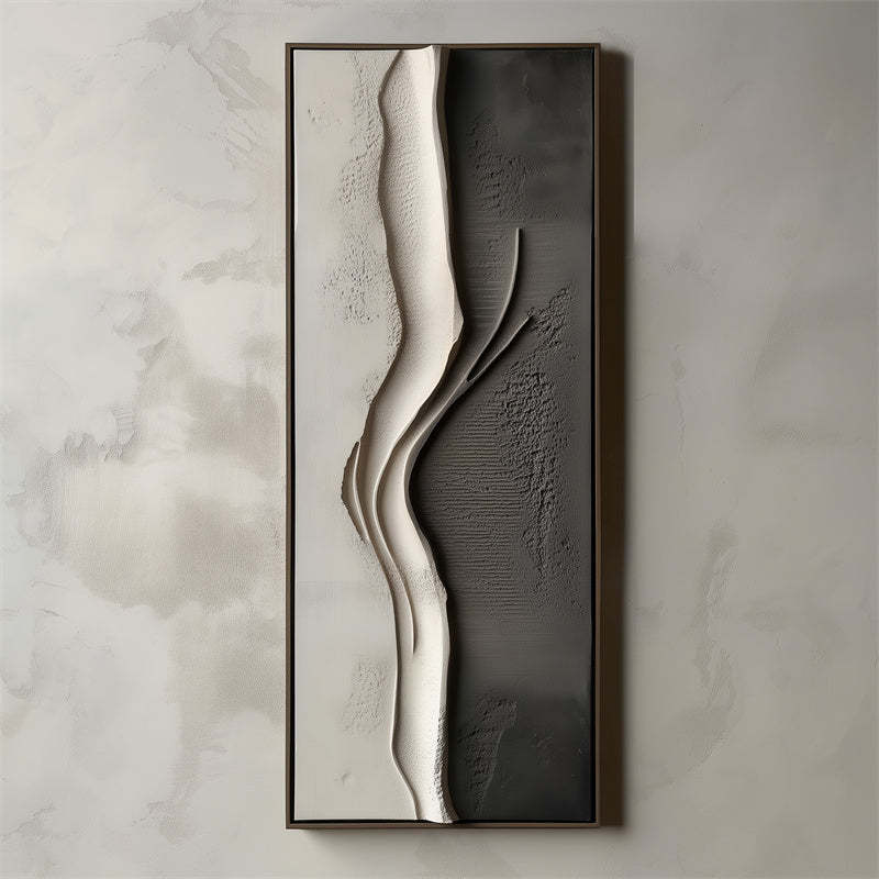 Tranquil Horizons Wabi Sabi Wind Ridge Relief Abstract Wall Art