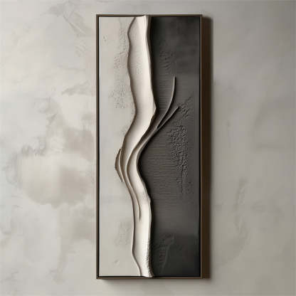 Tranquil Horizons Wabi Sabi Wind Ridge Relief Abstract Wall Art