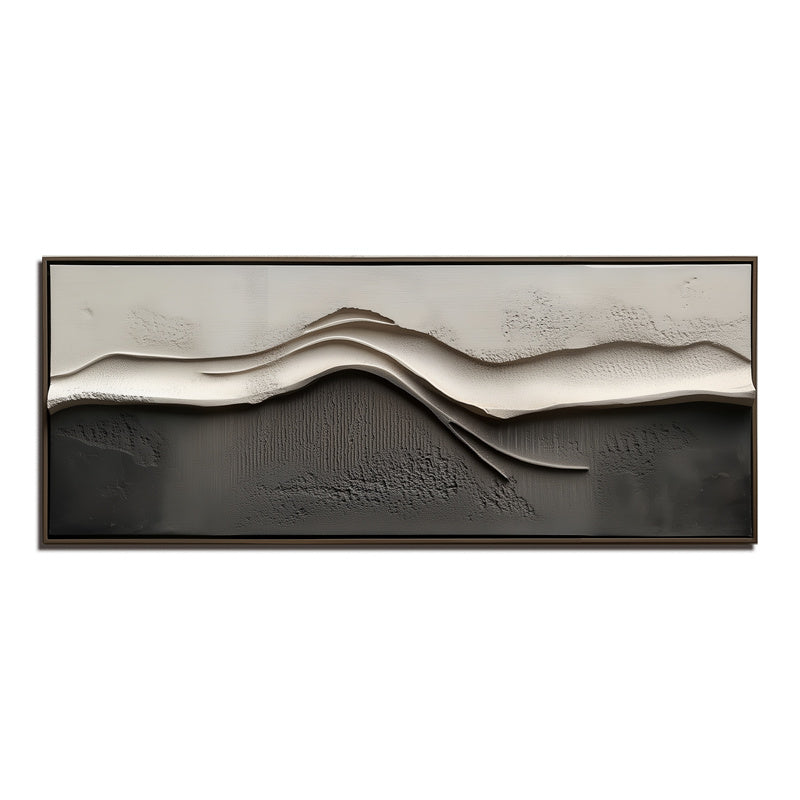 Tranquil Horizons Wabi Sabi Wind Ridge Relief Abstract Wall Art