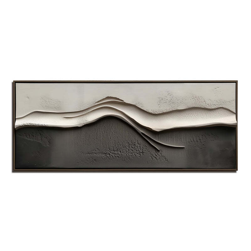 Tranquil Horizons Wabi Sabi Wind Ridge Relief Abstract Wall Art