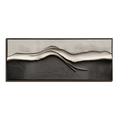 Tranquil Horizons Wabi Sabi Wind Ridge Relief Abstract Wall Art
