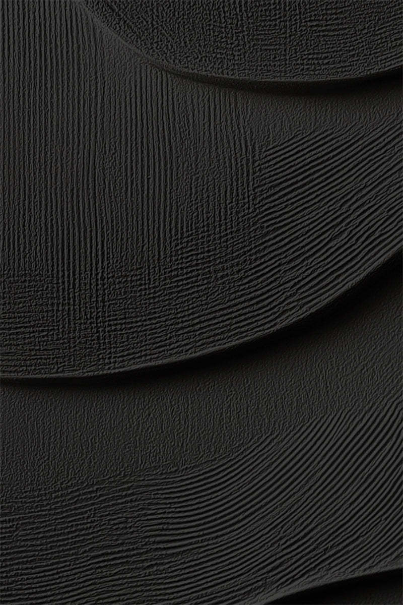 3D Black Textured Minimalist Abstract Wave Design Wall Art