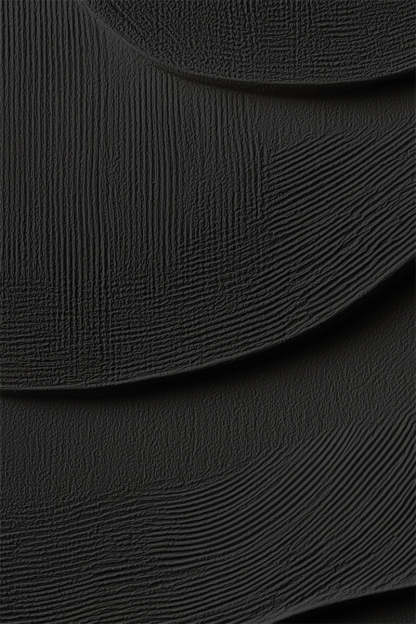 3D Black Textured Minimalist Abstract Wave Design Wall Art