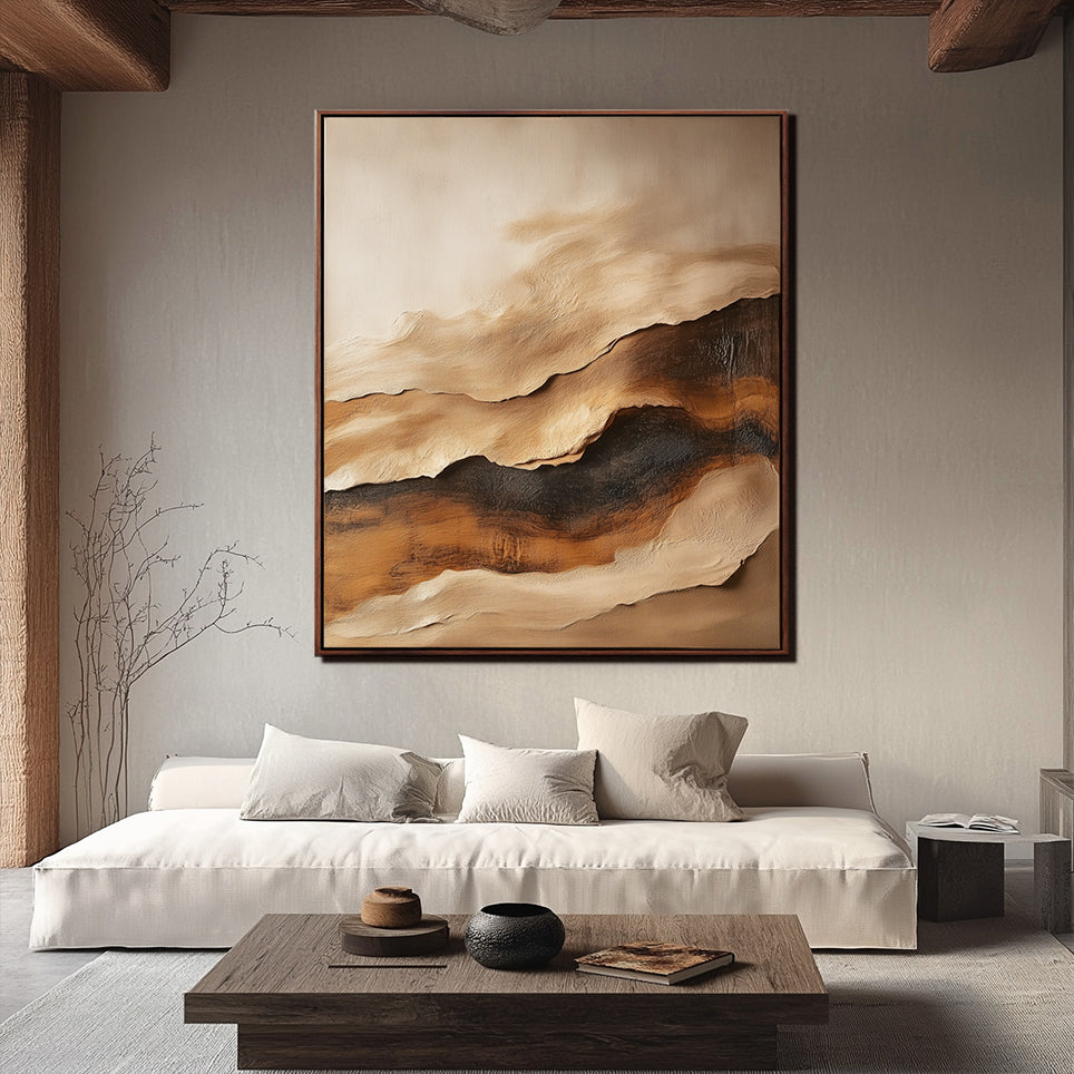 Timeless Terrain Earthy Color Layered Texture Abstract Wall Art