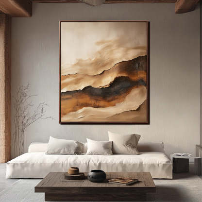 Timeless Terrain Earthy Color Layered Texture Abstract Wall Art